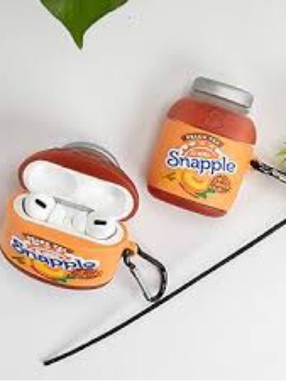 Snapple Orange AirPods Case Protective Cover with Keyring